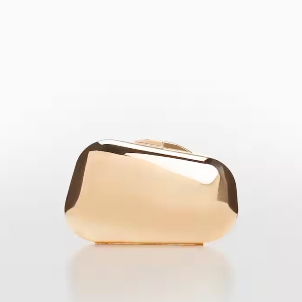 Mango Metallic Clutch Bag